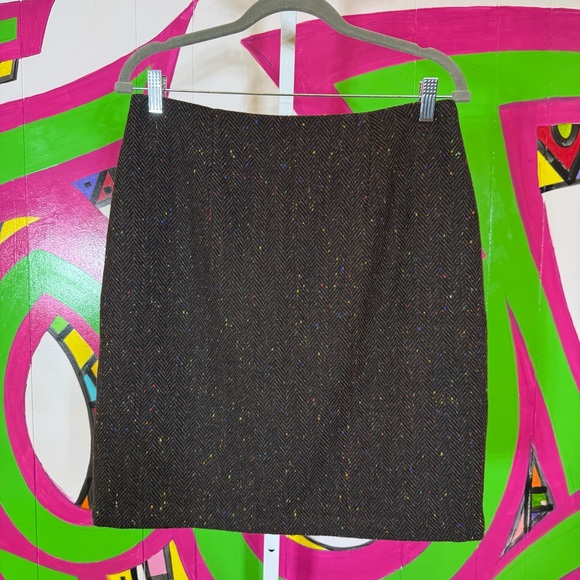 Laura Scott Brown Wool Blend Mini Pencil Skirt for Work. Size 12. Excellent cond - Picture 1 of 7